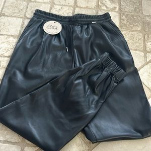 Leather joggers